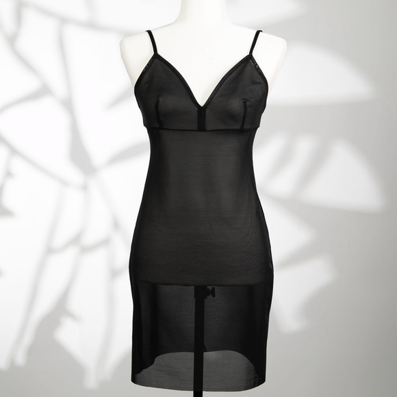 Never Worn Babaton Black Mesh Dress (Size L, Fits Snug) – Perfect Condition! - Picture 1 of 6